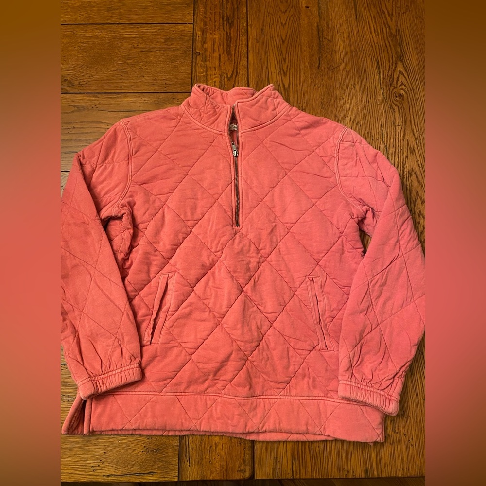 Maurice’s quilted half zip coral size M